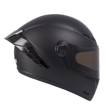 Vista posterior lateral derecha del casco ICH 501 Solid negro