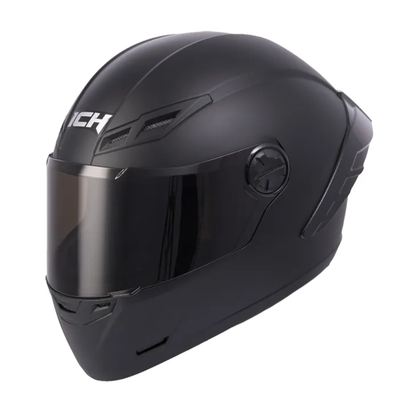 Vista posterior lateral izquierda del casco ICH 501 Solid negro
