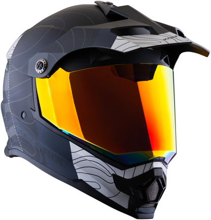 Vista frontal del casco KONTROL 819-6 Desert negro azul