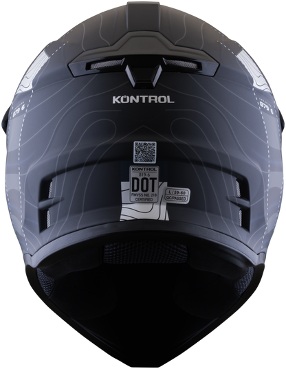 Vista posterior del casco KONTROL 819-6 Desert negro azul