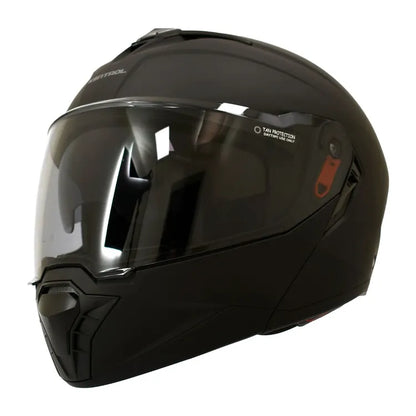 Casco KONTROL TROOPER, negro, vista frontal en ángulo