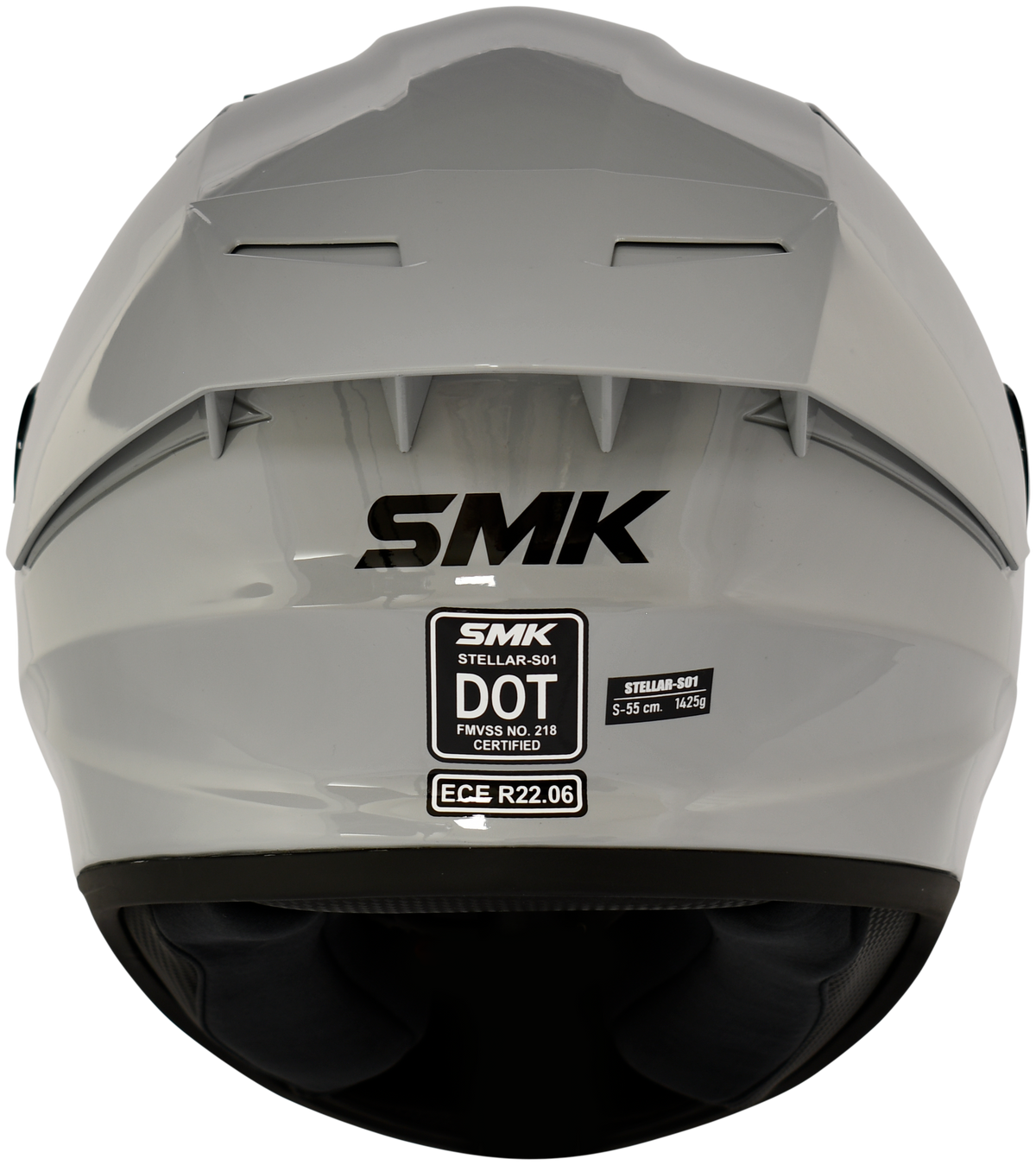 Casco SMK Stellar Gris, vista posterior