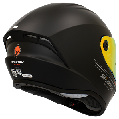 Casco Spartan Draken Solid, vista posterior en ángulo
