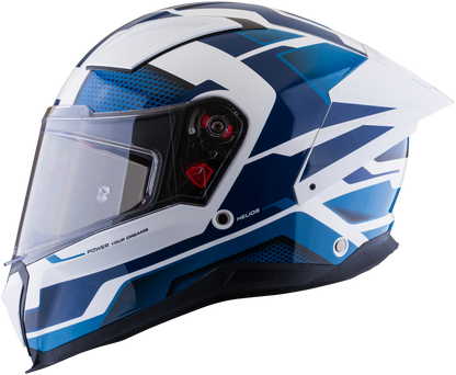 Casco XSPORTS Helios Asphalt blanco azul, vista lateral