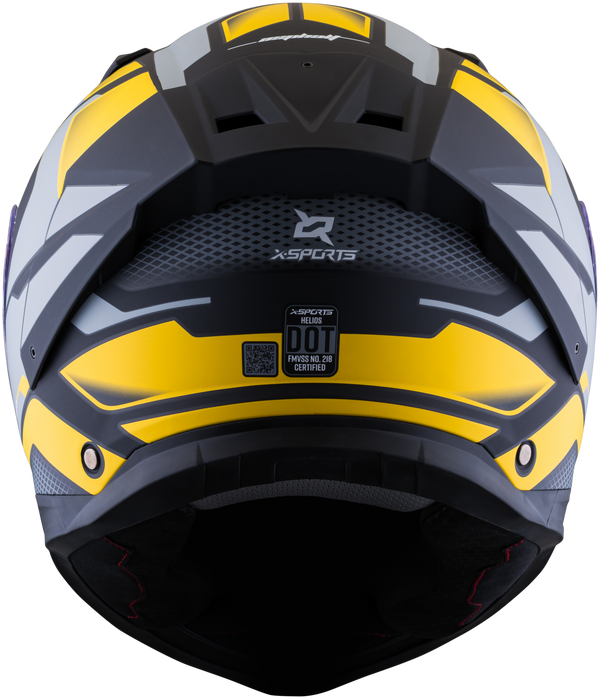Casco XSPORTS Helios Asphalt Gris Amarillo