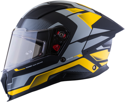 Casco XSPORTS Helios Asphalt gris amarillo, vista lateral