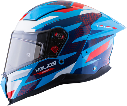 Casco XSPORTS Helios Circuit negro azul rojo, vista lateral
