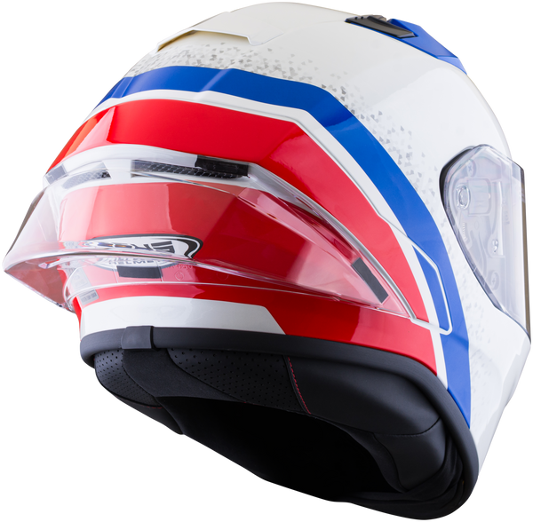 Casco ZEUS 826 Blanco Rojo Azul Brillante