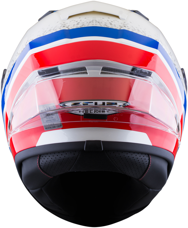 Casco ZEUS 826 Blanco Rojo Azul Brillante