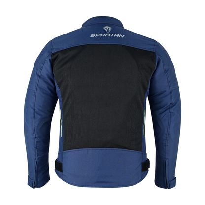 Vista posterior de la chaqueta SPARTAN Mesh azul