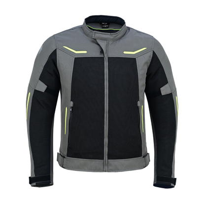 Chaqueta SPARTAN Mesh gris para motociclista, vista frontal