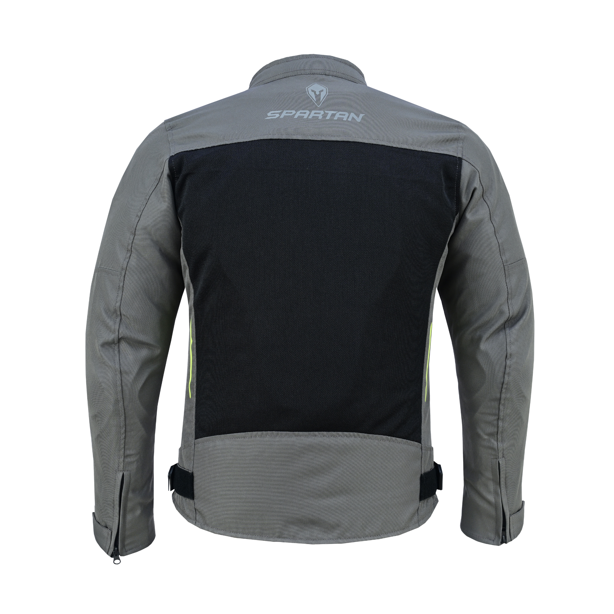 Vista posterior de la chaqueta SPARTAN Mesh gris