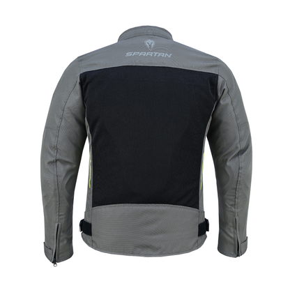 Vista posterior de la chaqueta SPARTAN Mesh gris
