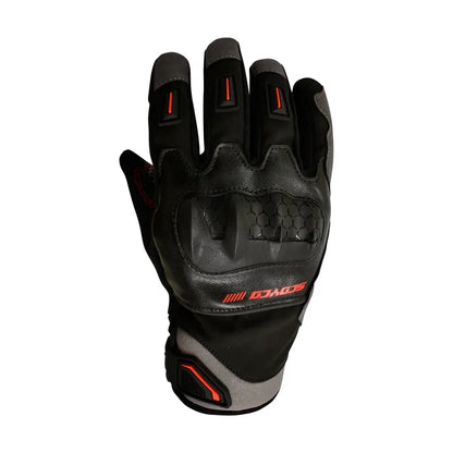 Guante SCOYCO MC192 Impermeable, vista del dorso con detalles rojos