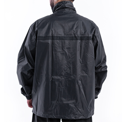 Impermeable Ride Gepack V3TROX, chaqueta negra, vista posterior